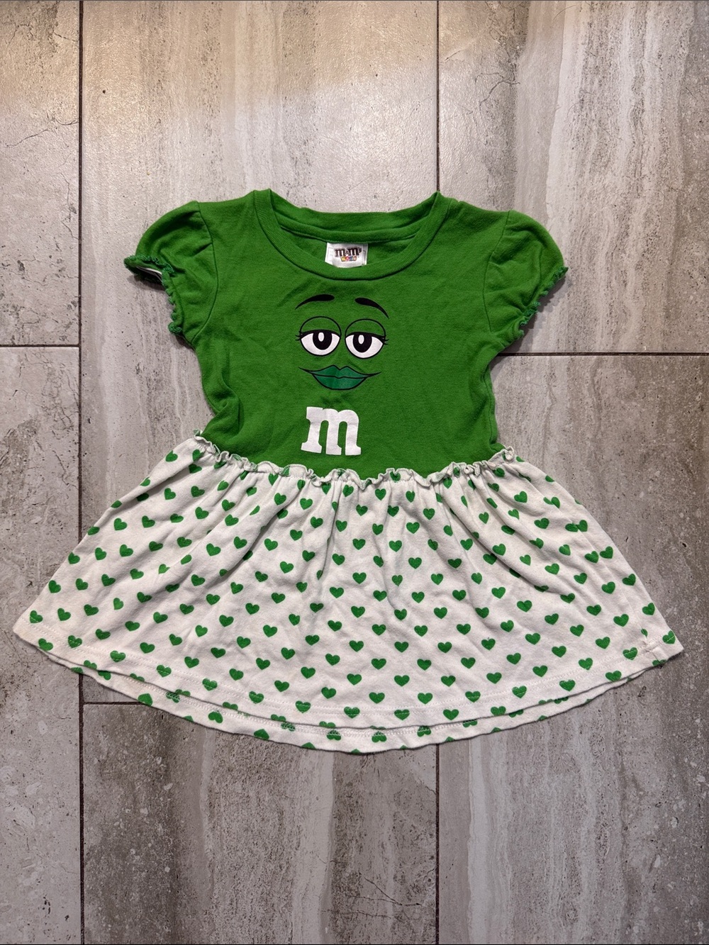 M&M'S Green Graphic Heart Skirt Girls Dress